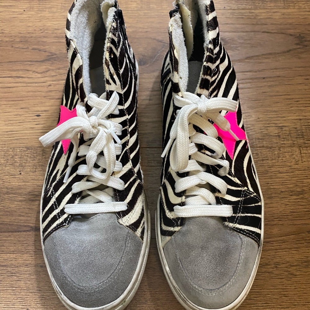 Steve Madden Zebra Print Hightop Shoes
